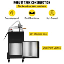 Verrijdbare brandstoftank - 113 L brandstofcontainer - Handmatige overvoerpomp - 4 wielen - Voor benzine en diesel - Voor auto, grasmaaier, ATV & boot - Zwart — thumbnail 3
