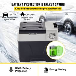 Auto Koelkast - Compressorkoelbox 50 L - 220V - Efficiënte Koeling - Digitaal Display en Bedieningspaneel - Voor Binnen en Buiten - 56,9 x 36,8 x 53,8 cm — thumbnail 4