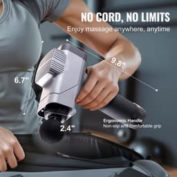 Massagepistool - Spiermassageapparaat - 8 Snelheidsniveaus - 6 Massagekoppen - 2500 mAh Oplaadbare Accu - Pijnverlichting & Spierontspanning - Voor Sporters — thumbnail 3