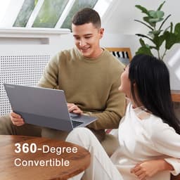 Ninkear 15.6" FHD IPS Touchscreen Laptop – 360° Flip 2-in-1 Convertible – AMD Ryzen 3 3200U – 16GB RAM – 512GB SSD – Windows 11 Pro – Dual-Band WiFi – Zilver — thumbnail 3