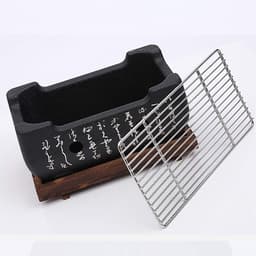 Mini Barbecue Grill - Japanse Tafel BBQ Grill - Draagbare Buiten Binnen Kookplaat - Voor Yakiniku - Robata - Yakitori - Takoyaki - BBQ (Grootte : 24 x 12.5cm) — thumbnail 5