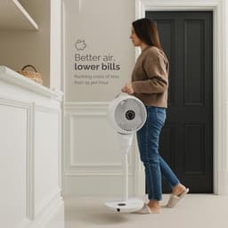 Draagbare draadloze ventilator met nachtlampje - 14 uur batterijlevensduur, ultra-stil en energiezuinig — thumbnail 4