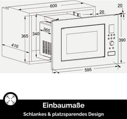 Inbouwmagnetron 25 Liter 900W met Draaiplateau en Ontdooifunctie — thumbnail 5