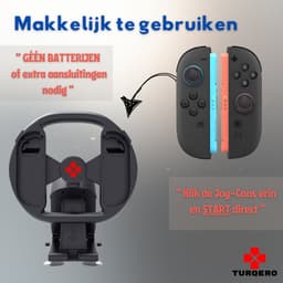 Turqero - Stuurwiel voor Nintendo Switch 2 Joy-Con - Racing Wheel — thumbnail 4