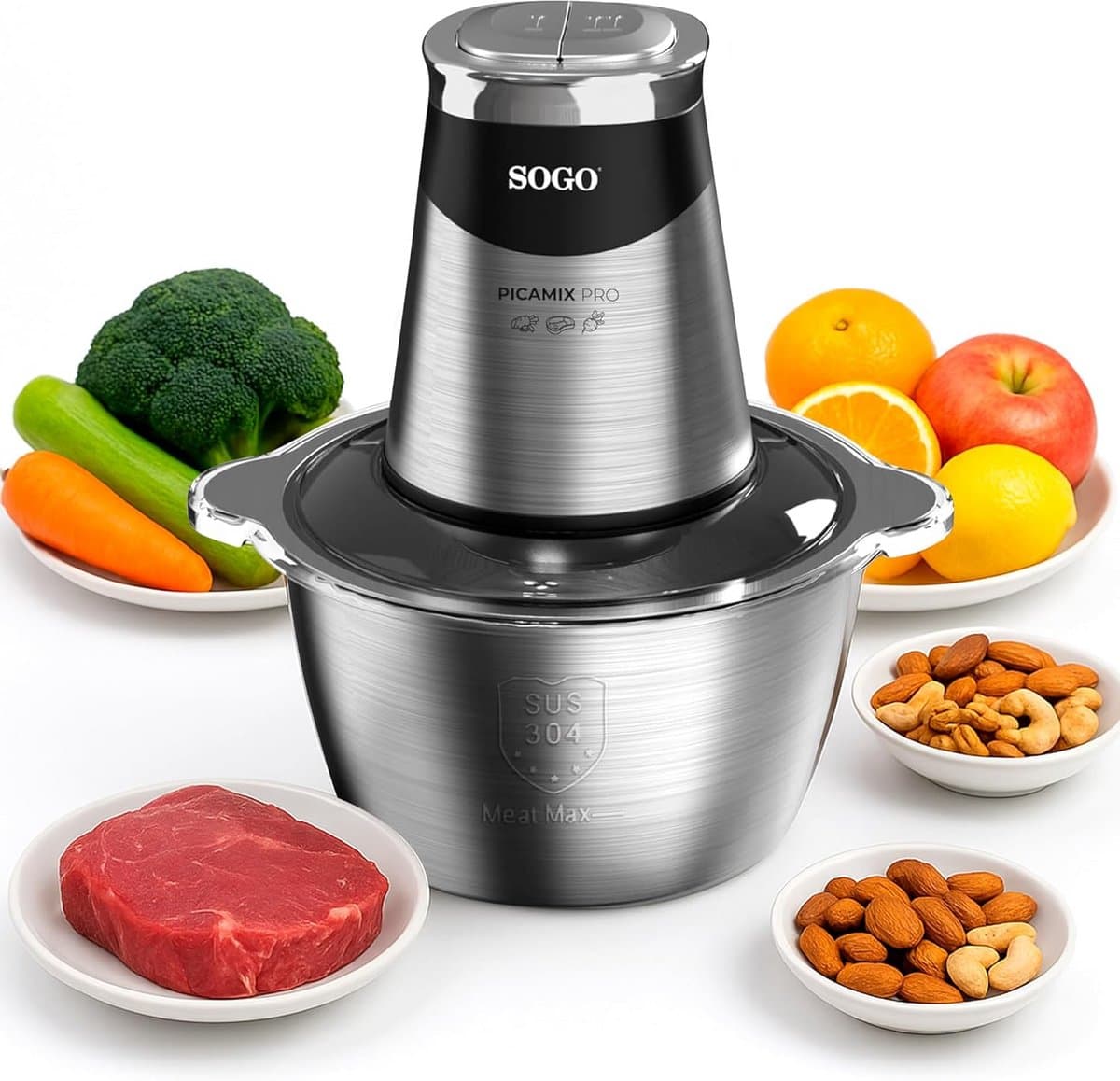 Food hakker 1.8L 500W met dubbele snelheid en veiligheidssysteem — afbeelding 1