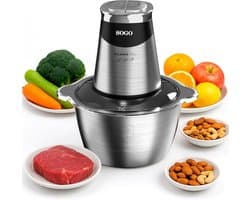 Food hakker 1.8L 500W met dubbele snelheid en veiligheidssysteem