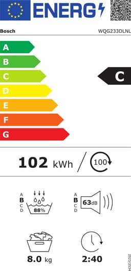 BOSCH WQG233DLNL - Warmtepompdroger - 8 kg - 63 dB - Energielabel C — thumbnail 2