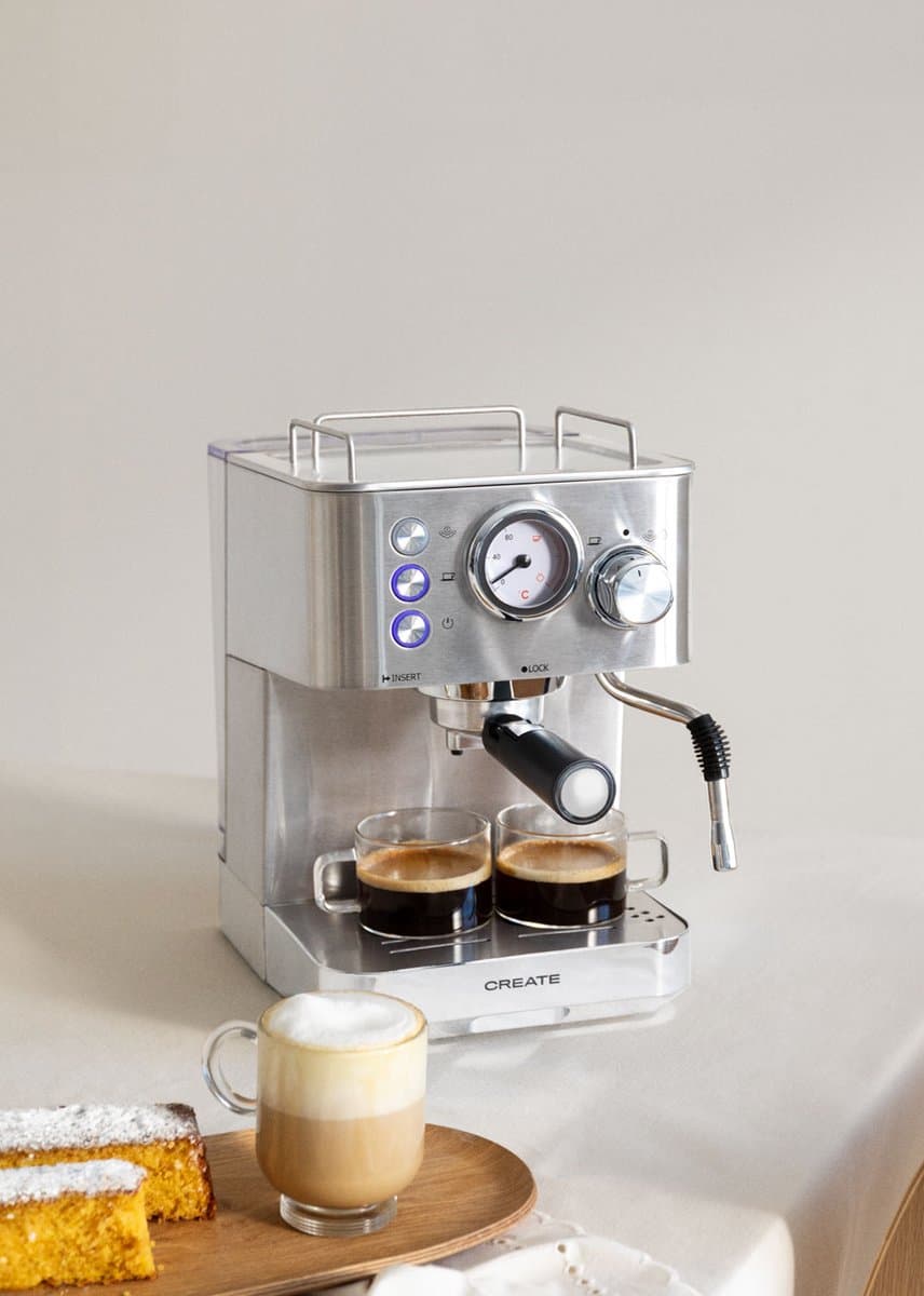 CREATE - Espressomachine - Zilver - Geschikt voor Espresso, Latte Macchiato & Cappuccino — afbeelding 1
