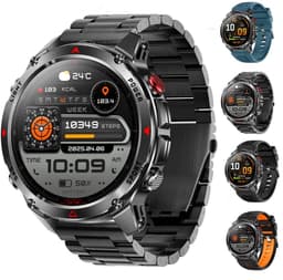 Golden Sound GPS Smartwatch Heren - 1.46'' AMOLED Display - GPS 5 satellieten - 5ATM Waterdicht - 200+ sportmodi - Belfunctie - Barometer - Stappenteller - Bloeddrukmeter - Hartslagmeter - 540 mAh - Dark Grey — thumbnail 1