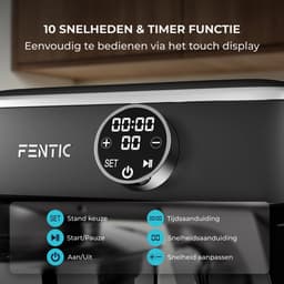 Fentic Keukenmachine 1800W, Keukenrobot met 7l RVS Mengkom, Incl. Menghaak, Garde, Deeghaak en Extra Accessoires, Keukenmixer Met Timer en 10 Snelheden — thumbnail 3