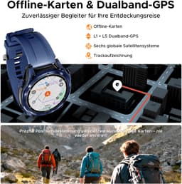 DOOGEE Anywise W1 Pro -Militair smartwatch-AI spraakbesturing-5ATM-Dual band GPS-Offline kaarten-170 sportmodi-1,43 inch AMOLED-Fitnesstracker-Bellen en gebeld worden-18 dagen extra lange batterijduur-Zaklamp-Geschikt voor Android en iPhone — thumbnail 4