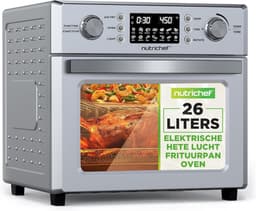 Elektrische Airfryer Oven - Heteluchtfriteuse Combi Oven - Gezond Koken - 360° Hete Lucht Circulatie - 26 Liter - Zilver — thumbnail 1