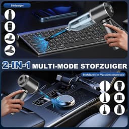 Kruimeldief Draadloos - Auto Stofzuiger - Handstofzuiger - Zwart — thumbnail 3