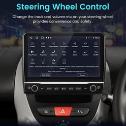 Junsun 10.1" Autoradio geschikt voor Peugeot 107, Toyota Aygo, Citroën C1 (2005-2014) Met camera - Draadloos CarPlay, Android Auto, GPS Navi, WIFI, BT, SWC, FM, 2GB+64GB, Android 15 — thumbnail 3