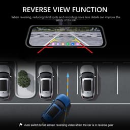 Tresaro 9.66Inch - 04K HD - Auto DVR IPS Touchscreen Dash Cam - Dual Lens - Video Recorder - WIFI Streamen - View Spiegel - zwaartekracht selectie BSD LCA — thumbnail 4
