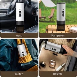 Draagbaar koffiezetapparaat 3-in-1 inc. beker - 1 kop - Oranje - Oplaadbaar, draagbaar reis koffiezetapparaat - 12V espressomachine voor capsule en gemalen koffie portable - Kamperen, reizen, vakantie, kantoor, auto, thuis — thumbnail 2