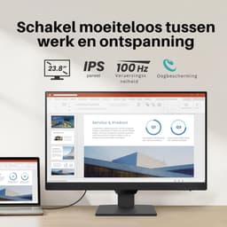 SNJY® Gaming Monitor - Monitor Gaming - Monitor met Luidspreker - 24 Inch - 1920x1080p - 100Hz - Zwart — thumbnail 2