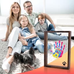 Jhubers Goods - Familiehandafdrukkit - DIY Handafdrukframe - Nieuwe Ouderscadeaus voor na de Geboorte - Ouders Kinderen Koppels Vrienden - 6 Verfkleuren Inbegrepen — thumbnail 4