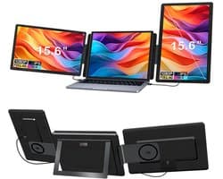 Virello® Infinity 15,6’’ - Portable Monitor - Inclusief Beschermhoes - Draagbaar Beeldscherm - Draagbare Monitor - Full HD - IPS - Grijs - 2 jaar garantie