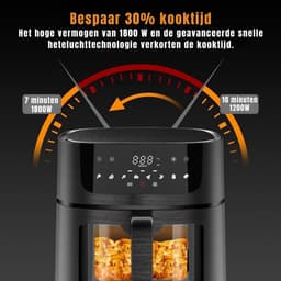 RWB® Airfryer XXL - Mini-oven - Heteluchtfriteuse - 9L - 8 Programma's — thumbnail 2