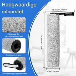 Vervangende rolborstels voor stofzuiger - Inclusief 2 rolborstels, 2 filters en 1 reinigingsborstel - Vervangende rolborstels en filters - Geschikt voor Tineco Floor One S5 / S5 Pro / S5 Pro 2 / S5 Extreme — thumbnail 3