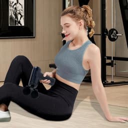 Massage gun - massagepistool - spiermassage apparaat - fascia massage - mini massage gun - Type-C oplaadbaar - 6 standen - 4 massagekoppen - 25W - 2200-4000 rpm - roze — thumbnail 4