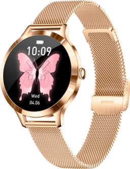 Evy24 Smartwatch Dames 35mm - AMOLED Horloge - Stappenteller - Slaapmonitor - Saturatiemeter - Bluetooth Bellen - Geschikt voor Android & iOS - Rosé — thumbnail 2