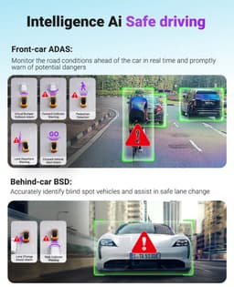 Vantrue S1 Pro Max 4K+4K (2160P+2160P) dashcam voor en achter, dubbele dashcamera met Starvis2 HDR PlatePix nachtzicht, 5 GHz WiFi, GPS, optionele Lte, parkeermodus — thumbnail 3