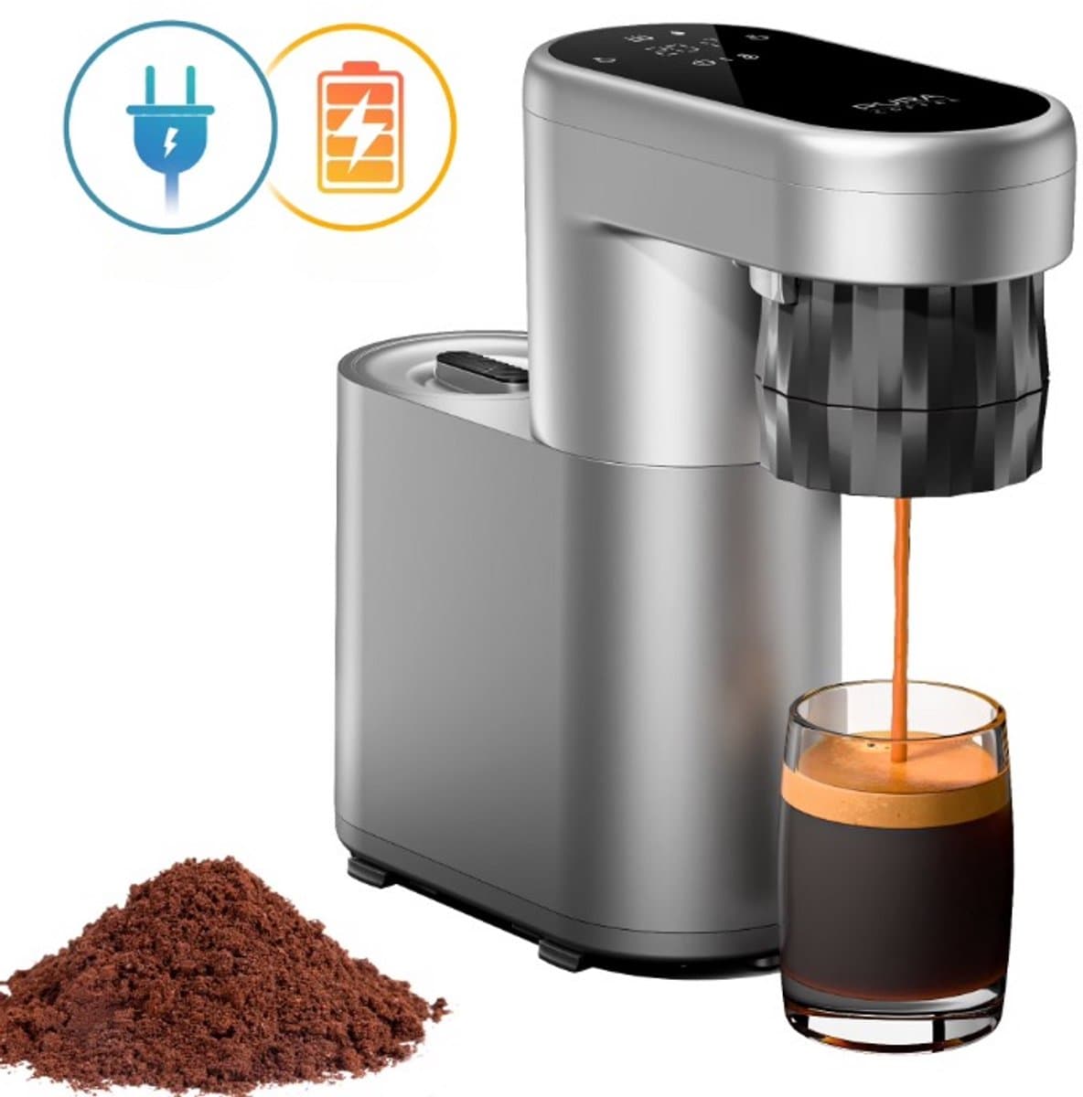 Pura Coffee C1 Mini Espressomachine – 20 bar – 3s Instant Heat – Compact & Draagbaar – Voor Thuis & Outdoor– Alleen geschikt voor koffiepoeder — afbeelding 1