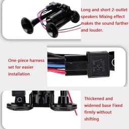 Super Luide Dubbele Luchthoorn 600dB met Compressor voor 12V Auto, Vrachtwagen en Boot — thumbnail 3