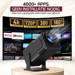EAtwins Premium Mini Beamer - 4K Support Projector - Wifi 6 & Bluetooth 5.2 - android 13.0 - Inclusief HDMI kabel, Batterijen en Afstandsbediening - Full HD - Geschikt voor IOS & Android - projector - beamer - — thumbnail 4