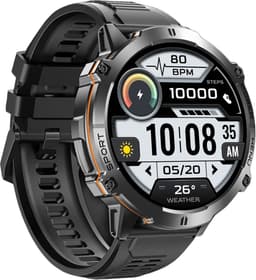 DrPhone ChronaX Max Rugged Smartwatch – 1.73” AMOLED – 100 Dagen Batterij – BT Bellen – SpO2 – GPS Tracking – 100+ Sportmodi – Roestvrij Stalen, PU Leren En Siliconen band - Zwart — thumbnail 2