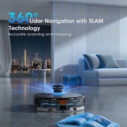 Teendow D65S MAX 3-in-1 Robotstofzuiger en -mop met LiDAR-navigatie, slimme kaartvorming en maximale sterke 6000Pa zuigkracht, zelfledigende bases voor 70 dagen, WiFi/App/Alexa spraakbediening, obstakelvermijding - EU-stekker — thumbnail 4