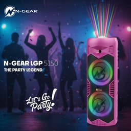 N-GEAR LGP5150 - Bluetooth Speaker - Karaoke Set met Microfoon - Party Box met RGD LED Licht - Knal Roze — thumbnail 3