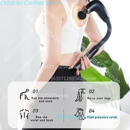 LeeuwenChoice® Massagegun Verlengde Handgreep - Nek, Rug & Schouder Massage - Zelfmassage - Diverse Opzetstukken — thumbnail 4