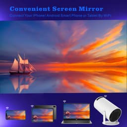 Slimme projector - beamer - Thuis - Draagbaar - 4K Ultra HD - Woonkamerprojector - Draadloze schermspiegeling — thumbnail 2