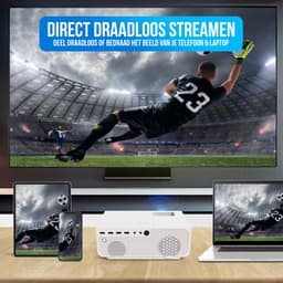 Strex Beamer - 1080P Full HD - 15000 Lumen - Draadloos Streamen - Inclusief Tas/Projectiescherm - WiFi - Bluetooth - Mini Beamer - Projector — thumbnail 5