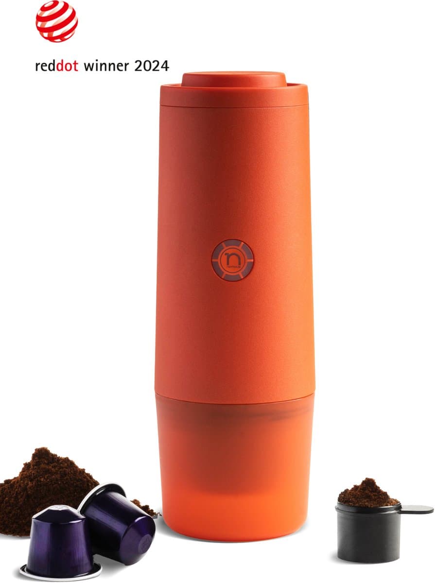 Nomious PrimeBrew Draagbare Espressomachine – Zelfverwarmend – 20 Bar – Oplaadbaar – Nespresso Capsules & Gemalen Koffie — afbeelding 1