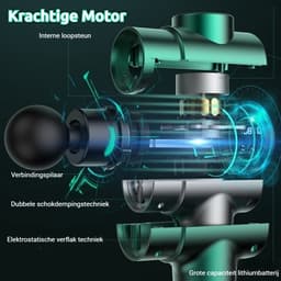 Gloovon® - Massage Gun Professioneel - Massage Apparaat - Inclusief Koffer en 6 Opzetstukken - 25.2V Borstelloze motor - Krachtig Massage Pistool - Ergonomisch ontwerp - Fitness — thumbnail 4
