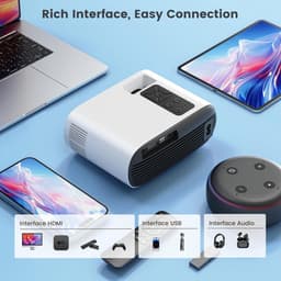 Toptro TR26 Projector – Full HD 1080p – 15000 lm – 4K Compatible – Bluetooth & WiFi – HDMI/USB – Compacte Draagbare Beamer – Home Cinema & Streaming — thumbnail 5