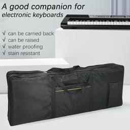 Keyboardtas - Toetsenbord Gig Bag - 61 Toetsen Instrument Keyboard Bag - 420D Oxford - Universele Keyboard Tas - Toetsenbord tassen Case - Perfect voor Het Vervoer Van Toetsenborden, Muziekaccessoires en Meer - Zwart — thumbnail 2