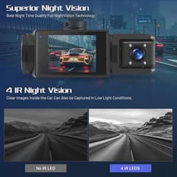 Dash Cam 1080P met 3 Kanalen, WiFi en Nachtzicht - Volledige HD Autobewakingscamera — thumbnail 3