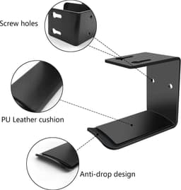 BOTC Headset Houder - Headset Standaard - Koptelefoon Haak - Hoofdtelefoon Hanger - Aluminium - Zwart — thumbnail 2