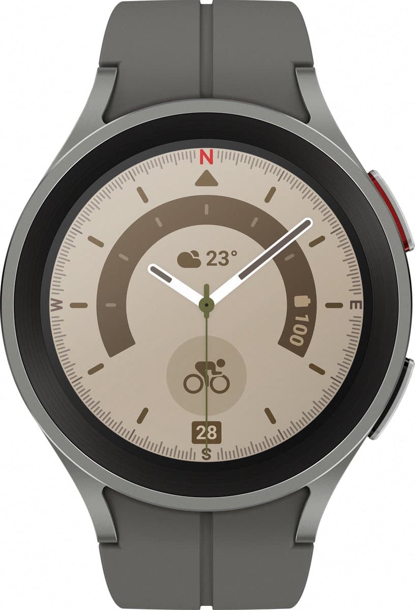 Samsung Galaxy Watch5 Pro - Smartwatch heren en dames - 45 mm - Titanium — afbeelding 1