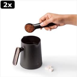 2x Arzum OKKA Minio Silver - Turkse Koffiemachine - Zwart & Chroom | 4 kopjes | OK004-K - Black & Silver | Turkish Coffee Maker — thumbnail 2