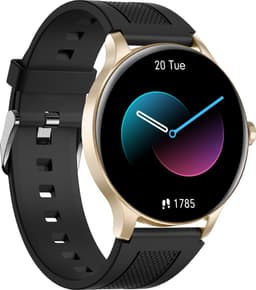 Belesy® NOBLE - Smartwatch Heren – Smartwatch Dames - Horloge – Stappenteller – Calorieën - Hartslag – Sporten - Je eigen foto als wijzerplaat - Kleurenscherm - Full Touch – Goud – Silicone – Zwart - Moederdag — thumbnail 2
