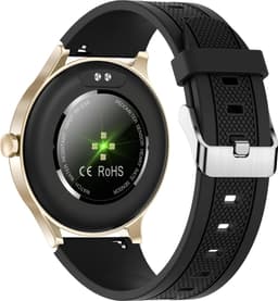 Belesy® NOBLE - Smartwatch Heren – Smartwatch Dames - Horloge – Stappenteller – Calorieën - Hartslag – Sporten - Je eigen foto als wijzerplaat - Kleurenscherm - Full Touch – Goud – Silicone – Zwart - Moederdag — thumbnail 4
