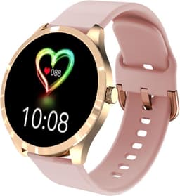Belesy® BQSiRgRb PLUS - Smartwatch Dames – Smartwatch Heren - Horloge - 1.28 inch - Kleurenscherm - Stappenteller - Bloeddruk - Hartslag - 75+ Wijzerplaten – Sporten – Rose Goud - Milanees staal - Siliconen – Regenboog – Roze - Zwart - Kerstcadeau — thumbnail 3
