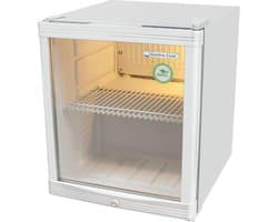 Gastro-Cool KW50 - Mini koelkast met glazen deur 46 Liter - Zilver/Zilver/Wit 203400
