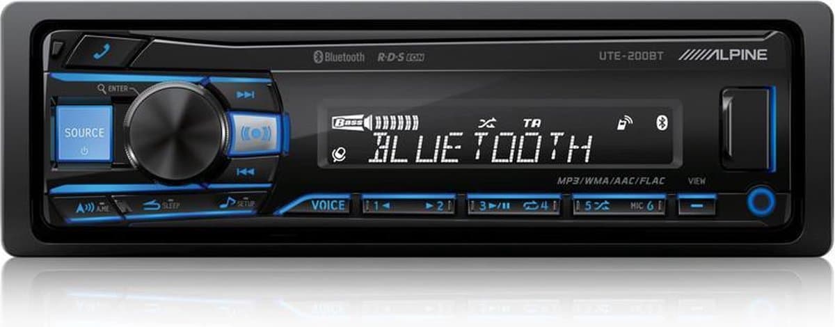 Alpine UTE-200BT Autoradio Aux Bluetooth en USB - 1-din — afbeelding 1